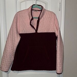 Orvis Pink and Burgundy Quilted Pullover